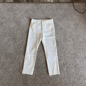 Mother “the shaker prep fray” pants, in white. Work pants, comfortable